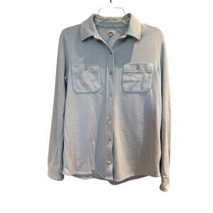 Faherty Women's Legend Sweater Shirt Ice Blue Twill Size Medium